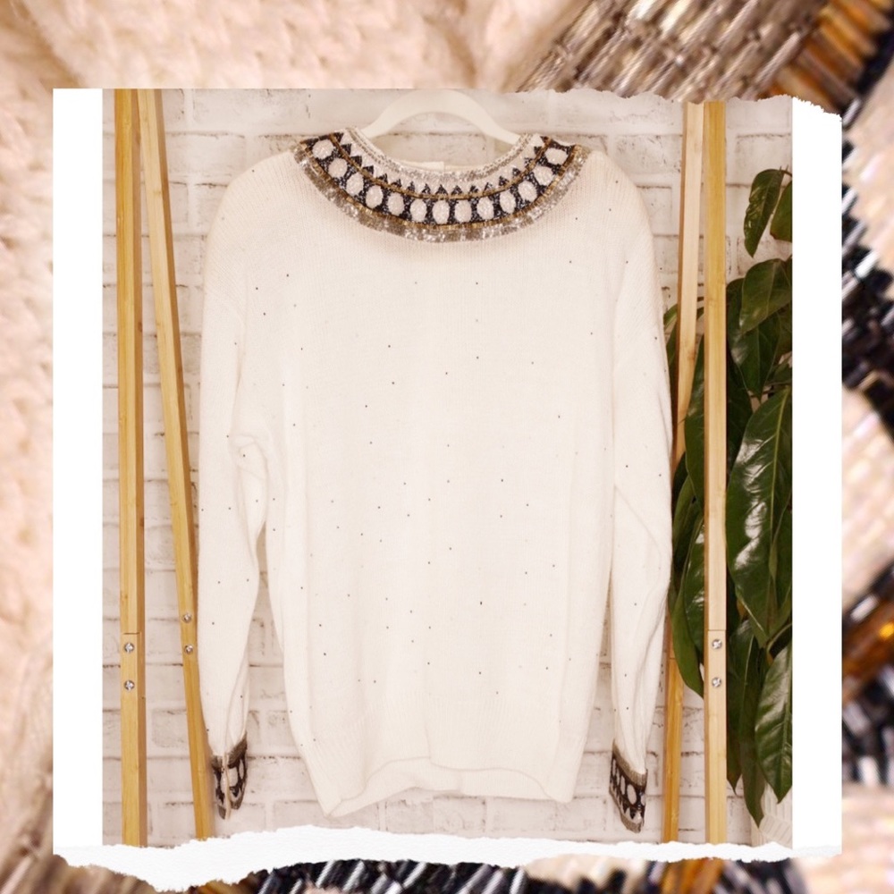 Bonnie Boerer beaded knit sweater